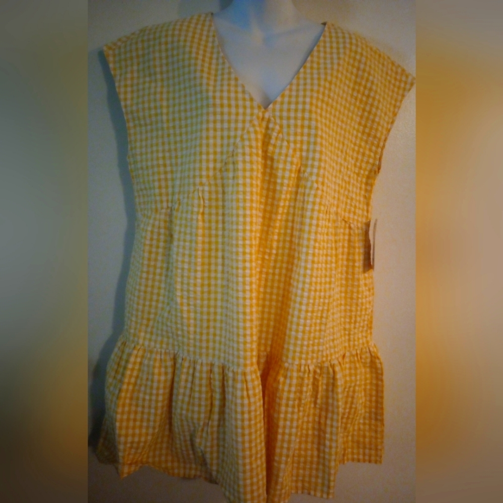 Yellow gingham mini dress size 12/14